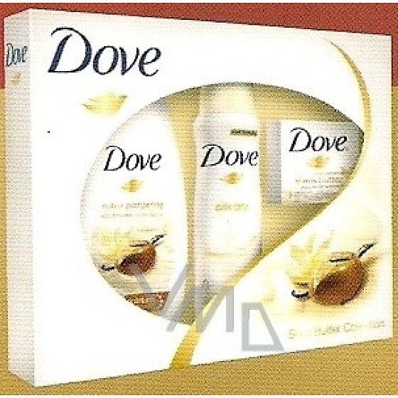 Dove Bambucké máslo a vanilka deodorant sprej 150 ml + sprchový gel 250 ml + toaletní mýdlo 100 g, kosmetická sada