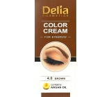 Delia Cosmetics Color Cream barvící krém na obočí s arganovým olejem 4.0 Brown 15 ml + 15 ml