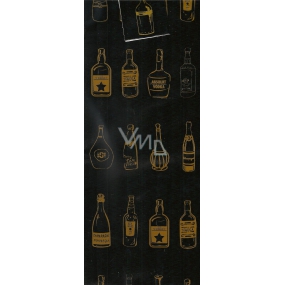 Nekupto Dárková papírová taška na láhev 36 x 12 x 9 cm Žluté láhve ALH