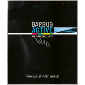 Barbus Active Man mýdlo na holení 150 g + voda po holení 100 ml + 2v1 sprchový a vlasový gel 250 ml, kosmetická sada