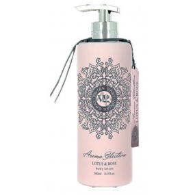 Vivian Gray Aroma Selection Lotus & Rose luxusní krémové tělové mléko s dávkovačem 500 ml