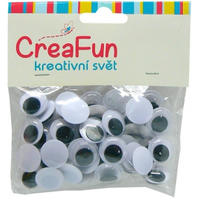 CreaFun Oči černobílé 15 mm 60 kusů