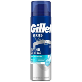 Gillette Series 3x Sensitive Cool gel na holení pro muže 200 ml