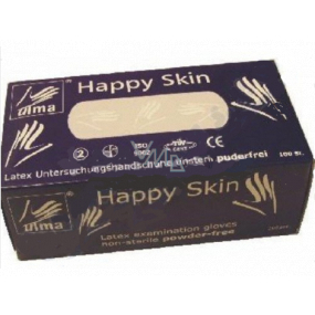 Vulkan Happy Skin Rukavice vyšetřovací bezprašné latexové velikost L č. 9 100 kusů