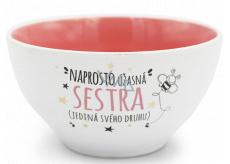Nekupto Dárkové centrum Keramická miska Úžasná sestra 13 x 6,5 cm