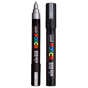 Posca Univerzální akrylátový popisovač 1,8 - 2,5 mm Stříbrná PC-5M