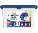 Coccolino Care Cleans, Cares & Protects 3v1 kapsle na praní na barevné prádlo 18 dávek 486 g