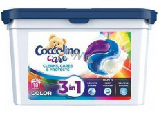 Coccolino Care Cleans, Cares & Protects 3v1 kapsle na praní na barevné prádlo 18 dávek 486 g