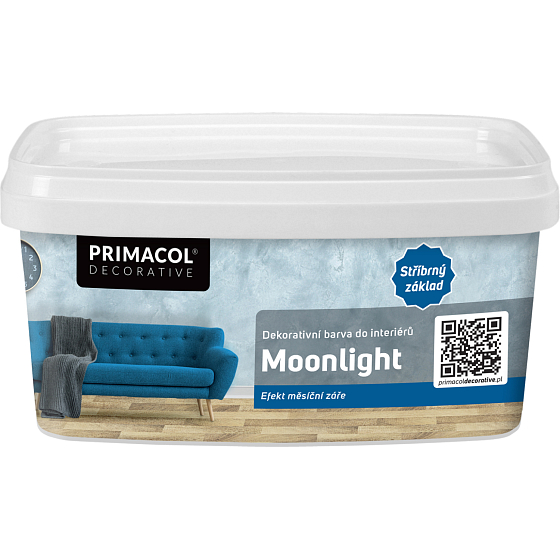 Primacol Decorative Moonlight dekorativní barva s efektem měsíční záře, stříbrná, 1 l
