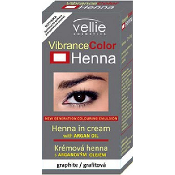 Vellie Vibrance Color Henna barva obočí a řasy s Hennou Grafitová 2 x 3 g