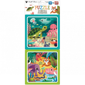 Baby Genius Puzzle Zvířátka 15 x 15 cm, 16 a 20 dílků, 2 obrázky