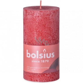 Bolsius Rustic svíčka červená válec 68 x 130 mm