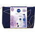 Nivea Smooth Care Smooth Sensation krémové tělové mléko 400 ml + Black & White Clear kuličkový antiperspirant 50 ml + Creme Soft krémový sprchový gel 250 ml + Labello Soft Rosé balzám na rty 4,8 g + kosmetická taštička, kosmetická sada pro ženy