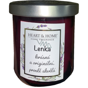 Heart & Home Sladké třešně sójová vonná svíčka se jménem Lenka 110 g