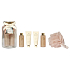 Grace Cole Vanilka sprchový gel 100 ml + pěna do koupele 100 ml + krém na ruce 50 ml + tělový krém 50 ml + koupelová houba + skleněná nádoba, kosmetická sada pro ženy