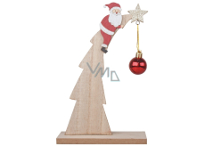 Santa s baňkou na stromě na postavení 14 x 22 cm