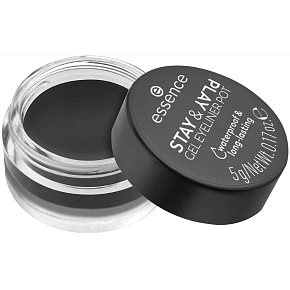 Essence Stay & Play Waterproof gelové oční linky 01 Black 5 g
