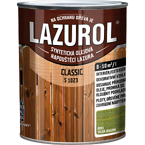 Lazurol Classic S1023 tenkovrstvá lazura na dřevo s obsahem olejů, 0051 zeleň jedle, 750 l