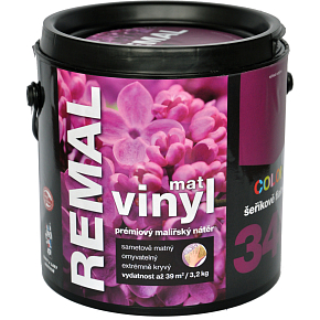 REMAL Vinyl Color mat omyvatelná barva na zeď, 340 šeříkově fialová, 3,2 kg REMAL Vinyl Color mat omyvatelná barva na zeď, 340 šeříkově fialová, 3,2 kg