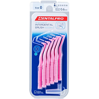 DentalPro mezizubní kartáček zahnutý 0,6 mm růžový, 10 kusů