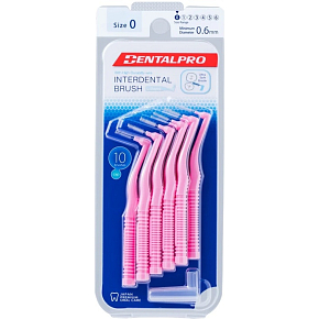 DentalPro mezizubní kartáček zahnutý 0,6 mm růžový, 10 kusů DentalPro mezizubní kartáček zahnutý 0,6 mm růžový, 10 kusů