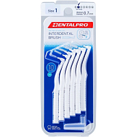 DentalPro mezizubní kartáček zahnutý 0,7 mm bílý, 10 kusů