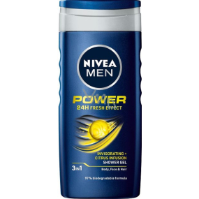 Nivea Men Power Fresh Effect sprchový gel na tělo, tvář a vlasy 250 ml