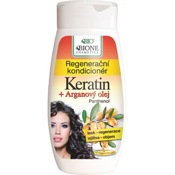 Bione Cosmetics Keratin & Arganový olej regenerační kondicionér na vlasy 260 ml