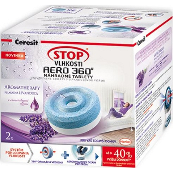 Ceresit Stop vlhkosti Aero 360 Relaxační levandule náhradní tablety 2 x 450 g