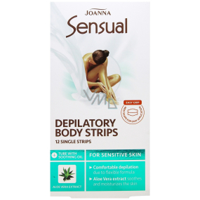 Joanna Sensual Aloe Vera voskové depilační náplasti na tělo 12 kusů a jemný olej 10 ml