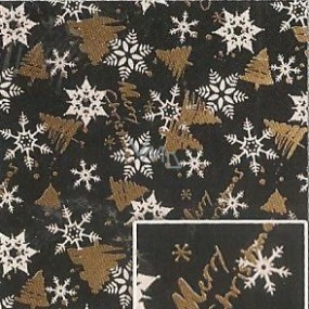 Nekupto Dárkový balicí papír 70 x 200 cm Vánoční Černý Merry Christmas