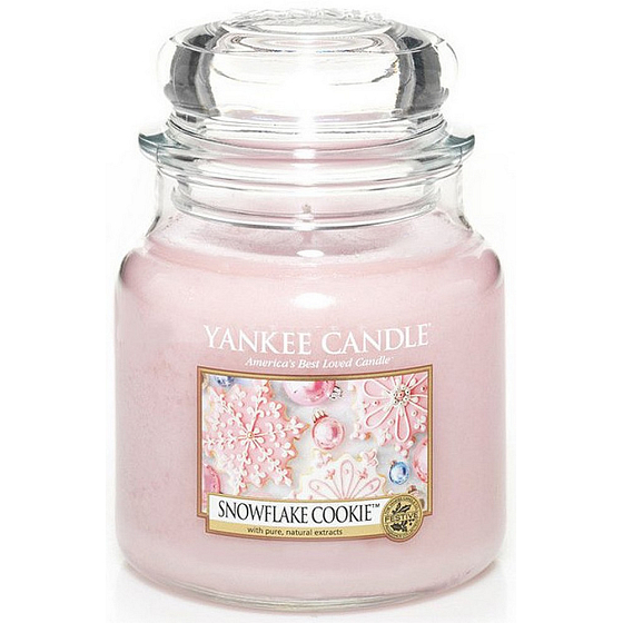 Yankee Candle Snowflake Cookie - Cukrová vločka vonná svíčka Classic střední sklo 411 g