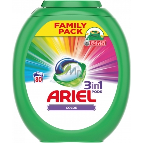 Ariel 3v1 Color gelové kapsle na barevné prádlo chrání a oživují barvy 80 x 27 g