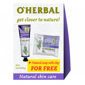 O Herbal Levandule krém na ruce bohatá výživa 30 ml + přírodní mýdlo s bílou hlínou 100 g, kosmetická sada