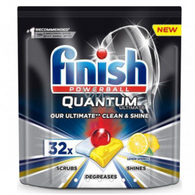 Finish Quantum Ultimate Lemon tablety do myčky, chrání nádobí a sklenice, přináší oslnivou čistotu, lesk 32 kusů