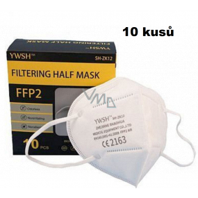 YWSH Respirátor ústní ochranný 4-vrstvý FFP2 obličejová maska 10 kusů