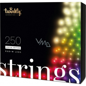 Twinkly Strings Special Edition chytré žárovky 250 kusů na stromeček ovládané prostřednictvím aplikace barevné 20 m