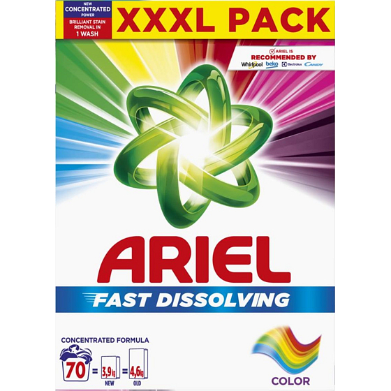 Ariel Fast Dissolving Color prací prášek na barevné prádlo 70 dávek 3,85 kg