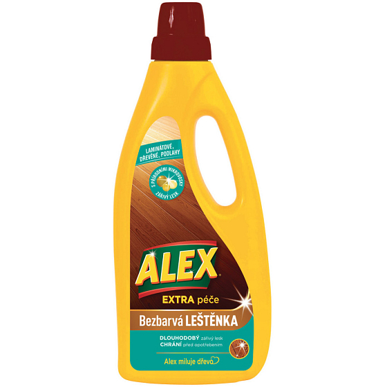 Alex Extra péče Bezbarvá leštěnka na dřevo a laminát 750 ml