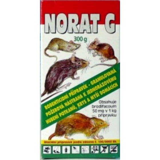 Norat G granulovaná nástraha k hubení potkanů, krys a myší domácích 300 g