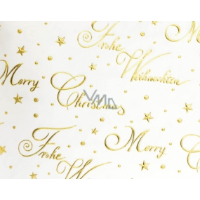 Zoewie Dárkový balicí papír 70 x 150 cm Vánoční Luxusní White Christmas - zlatý