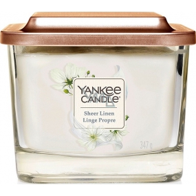 Yankee Candle Sheer Linen - Čisté prádlo sojová vonná svíčka Elevation střední sklo 3 knoty 347 g