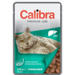 Calibra Premium Játra v omáčce kompletní krmivo pro dospělé sterilizované kočky kapsa 100 g