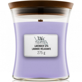 WoodWick Lavender Spa - Levandulová lázeň vonná svíčka s dřevěným knotem a víčkem sklo střední 275 g