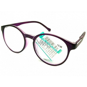 Berkeley Čtecí dioptrické brýle +1,5 plast fialové mat, kulaté skla 1 kus MC2182