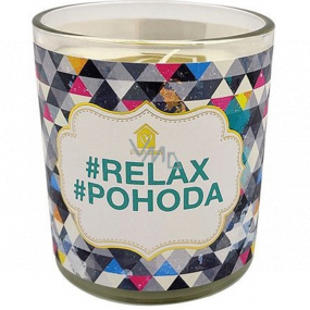 Nekupto Útulný domov Relax, pohoda dárková vonná svíčka ve skle 9 x 9,5 cm