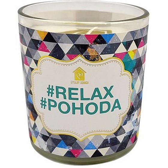 Nekupto Útulný domov Relax, pohoda dárková vonná svíčka ve skle 9 x 9,5 cm