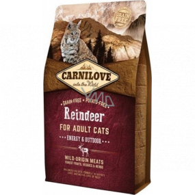 Carnilove Cat Reindeer Energy & Outdoor superprémiové kompletní krmivo pro dospělé kočky s přístupem k venkovnímu prostředí 6 kg