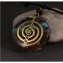 Orgonit amulet, generátor energie 3,5 cm na voskované šňůrce 60 cm