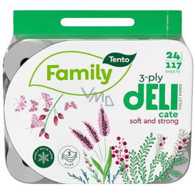 Tento Family Delicate toaletní papír 117 útržků 3 vrstvý 24 kusů